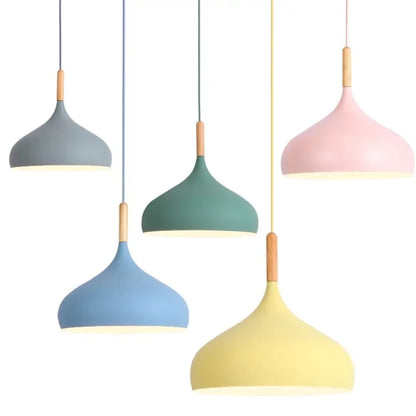 Multicolour Lustre Pendant Lights dia 16/17/24cm Restaurant Wood Hanging lighting Light Fixtures Modern E27 LED Loft Hanglamp San Remo Shops