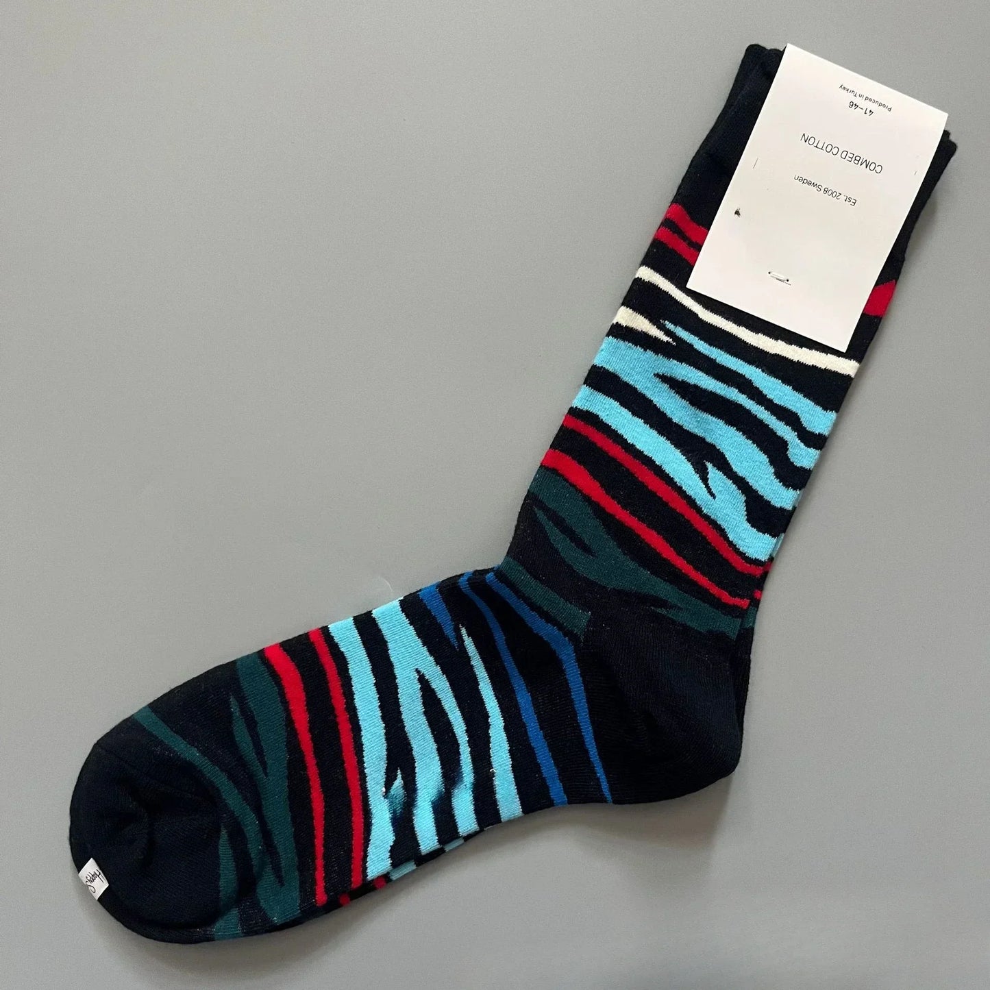 Happy Socks Men's Classic Crew Sock, Shoe Size 10 - 13 Soft Cotton