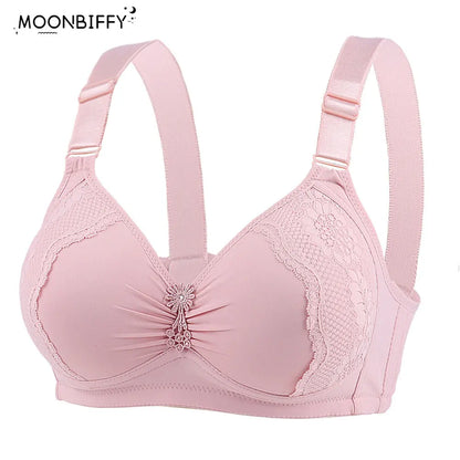 Push Up Bras for Women Large Size Full Cup Adjustment Wireless Lace Seamless Bralette
