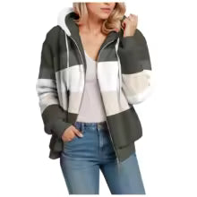 Fleece Sportswear Warm Zipper Hooded