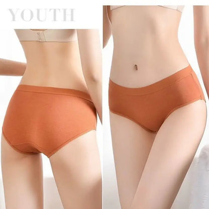 Women's Cotton Panties Set Solid Color Briefs Casual Comfortable