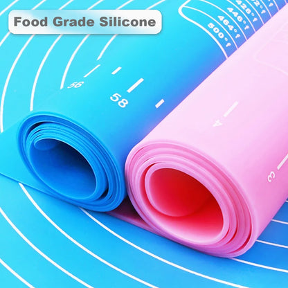 Tapete de silicona para amasar masa, tapete de silicona para hornear, pizza, pasteles, masa, repostería, cocina, parrilla, utensilios para hornear, tapete de mesa, hoja de almohadilla