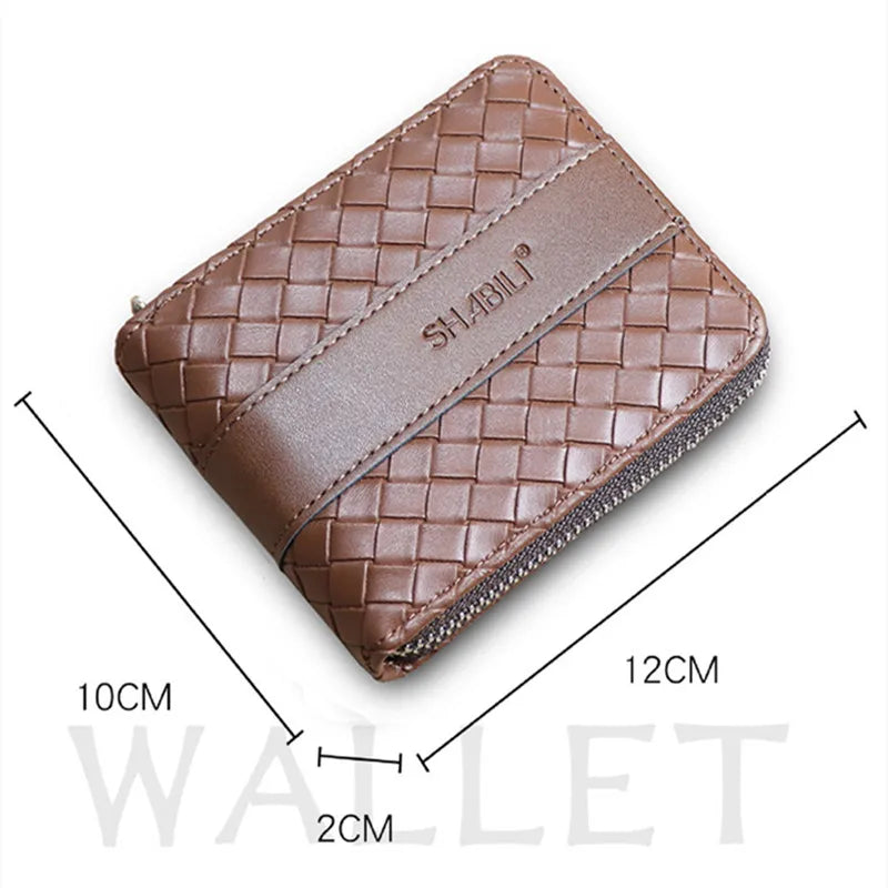 2024 New Short Wallet Braided Korean Youth Men's Horizontal Wallet Multi-card Trend Card Holder San Remo Shops