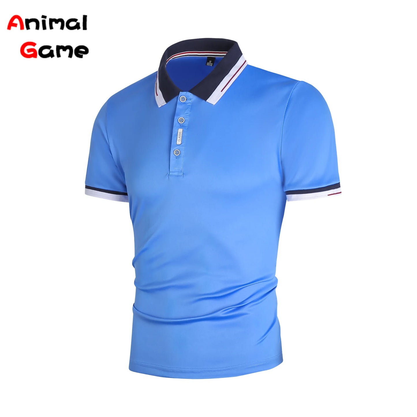 Dropshipping New Polo Shirt Men Solid Casual Cotton Polo Giraffe Men Slim Fit Embroidery Short Sleeve Men's Polo 8 Colors