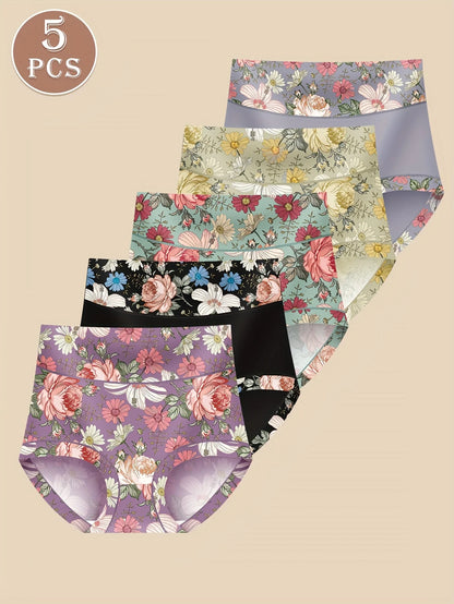5-Pack Multi Color Panties - Breathable High Waist Briefs