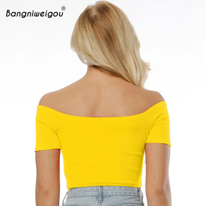 Off Shoulder Knit Crop Top