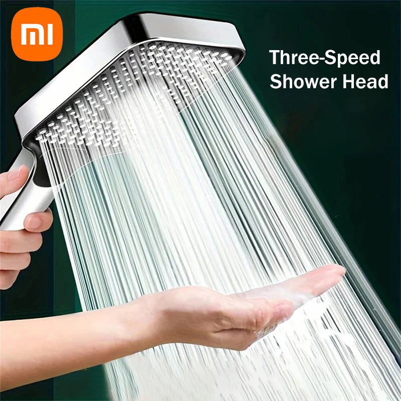 Xiaomi 13cm Large Panel Shower Head 3 Modes Adjustable High Pressure Massage Shower Head Filter Element Bathroom Accessories San Remo Shops