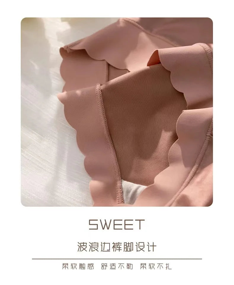 2 Pcs/set Satin Ice silk Underwear Women's Briefs Soft Sexy High quality Comfortable Abdomen Panties smooth Lingerie