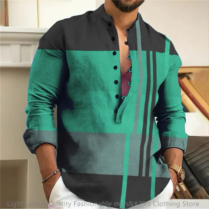 Men's Linen Long-Sleeve Shirt