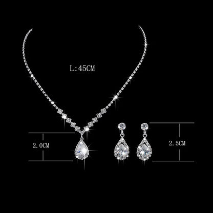 Halskette Ohrringe Set Braut Brautjungfer Hochzeit Schmuck Set Geschenke Für Frauen Mädchen Dropship