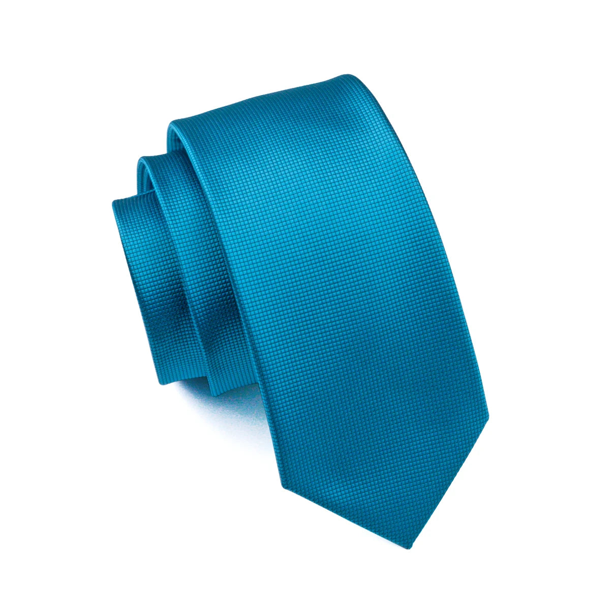 Fashion Teal Men Necktie With Brooch Pocket Square Cufflinks Sets Exquisite Silk Solid