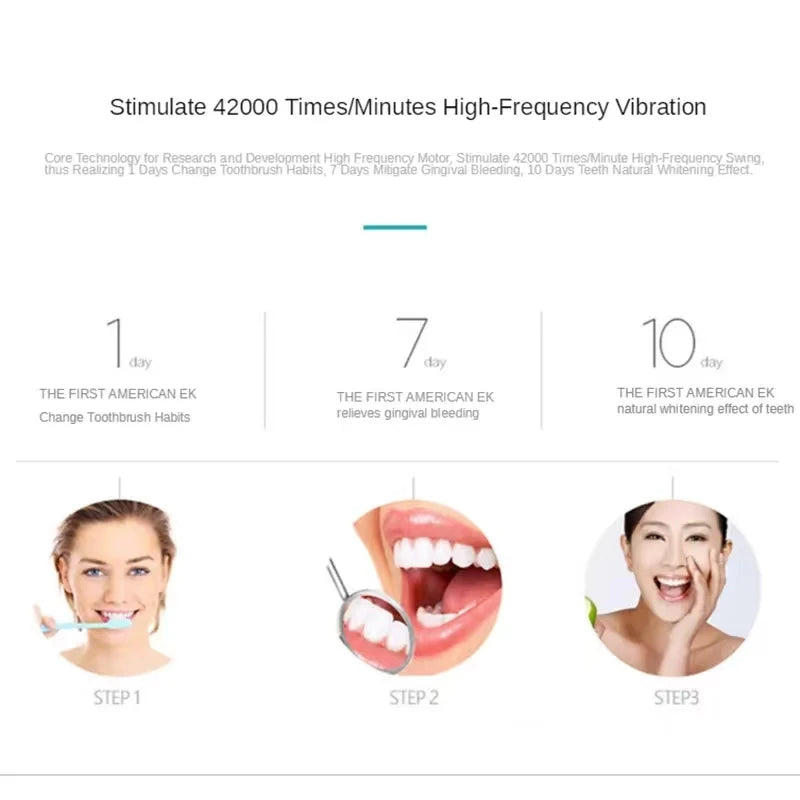 Adult Electric Toothbrush Smart USB Rechargeable Teeth Clean Whitening Sonic Toothbrush Timing Tooth Brush With Replacement Head San Remo