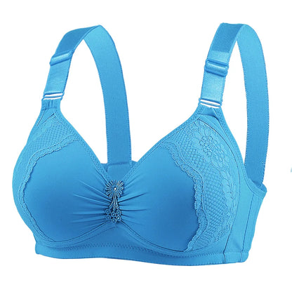 Push Up Bras for Women Large Size Full Cup Adjustment Wireless Lace Seamless Bralette