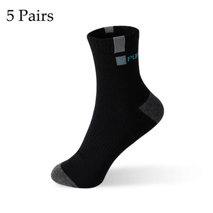 5 pares de calcetines de fibra de bambú para hombre, talla 37-43, para otoño e invierno, de algodón transpirable, deportivos, desodorantes y de negocios.