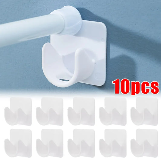 Strong Curtain Rod Bracket Holders Hooks Self-adhesive Adjustable Wall Curtain Fixed Clip Hanging Rack Hook Bathroom Accessories San Remo Shops