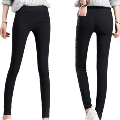 Womens Elastic Waist Legging with Pocket Female Skinny Leggins Femme Black White Pantalones De Mujer Casual Stretch Pencil Pants San Remo