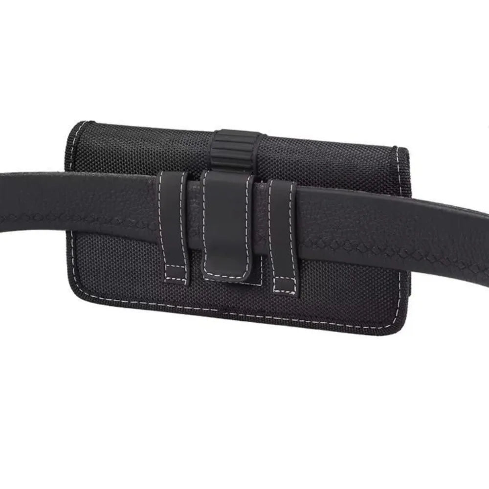 Magnetic Buckle Horizontal Phone Belt Nylon Pouch Wearing Belt Style Hanging Phone Waist Bag Horizontal Style Multifunctional