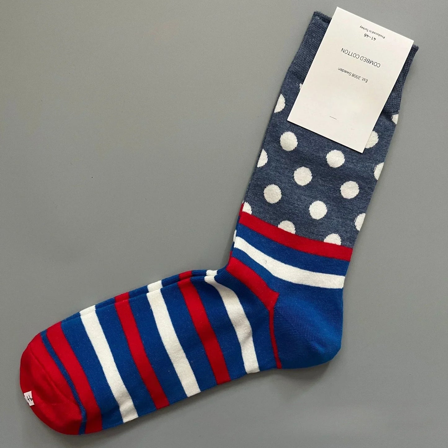 Happy Socks Men's Classic Crew Sock, Shoe Size 10 - 13 Soft Cotton