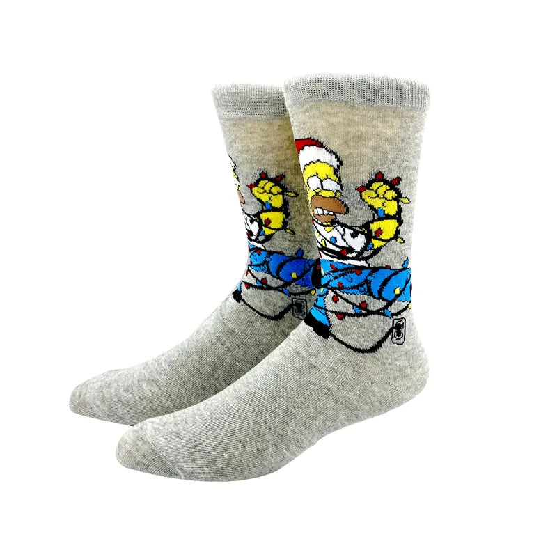 2023 New Arrival Anime Simpson Women Men Long Socks Men‘s Knee-High Cosplay Calf Sock Adult Personality Hip Hop Christmas Socks