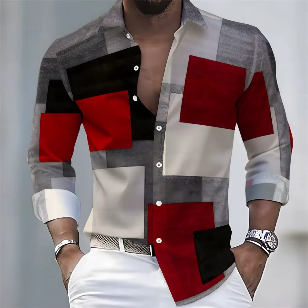 Men's Striped Long-Sleeved Shirt