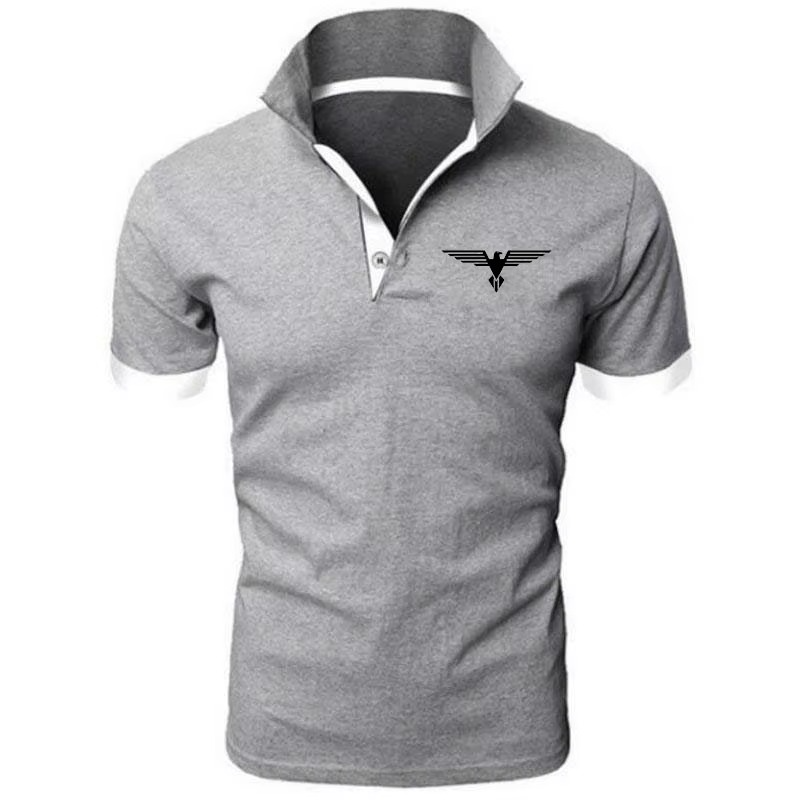 Polo collar contrasting color shirt