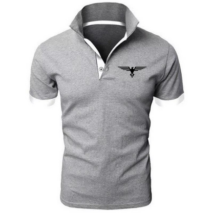 Polo collar contrasting color shirt