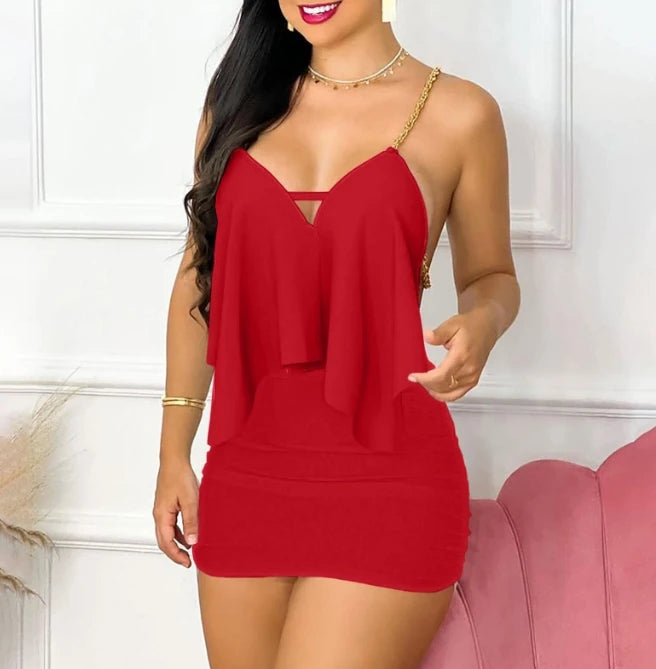 Summer Women's Dress Sexy Royal Sister Style Private Dress Celebrity Backless Women's Mini Party Dress Fashion High Street