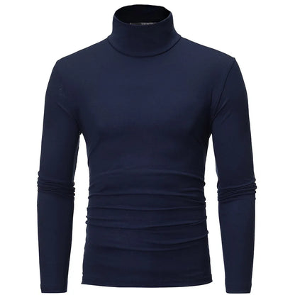 Casual Slim Fit Basic Rollkragen Hoher Kragen Männlich Herbst 1