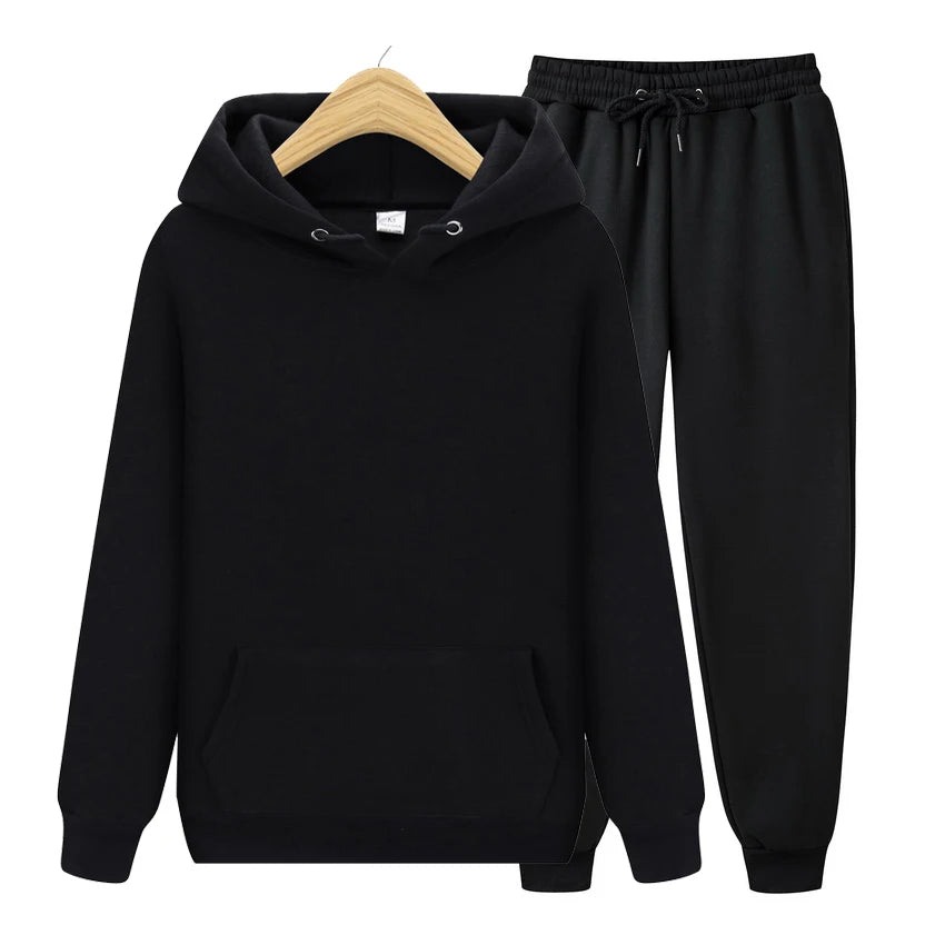 Hoodies+Pants Autumn Winter Hooded Sweatshirt Sweatpants Fashion Slim Fit Men Set Hoodie Pant Hip Hop Pullover Hoody S-XXXL San Remo