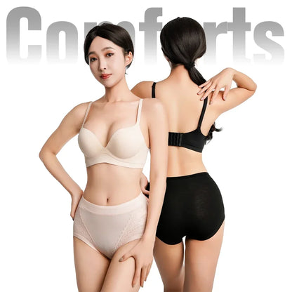 2024 Women High Waist Panties Female Seamless Briefs Modal Lace Plus Size Underpants Mother Middle Aged Oversize Panty Underwear