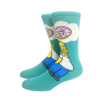 2023 neue Ankunft Anime Simpson Frauen Männer Lange Socken männer Knie-Hohe Cosplay Kalbsocken Erwachsene Persönlichkeit Hip Hop Weihnachtssocken
