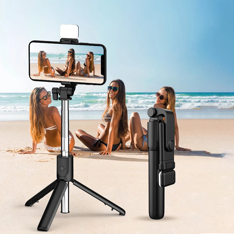 Selfie Stick with Tripod Stand Bluetooth Remote Control Mobile Phone Holder for IPhone Huawei Xiaomi SmartPhone With Fill Light San Remo Shops