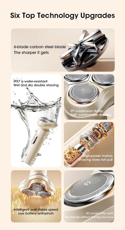 Electric Shaver for Men Facial Care Facial Care Beard Cleaning Multifunctional Washable Rechargeable Family Travel Outdoor