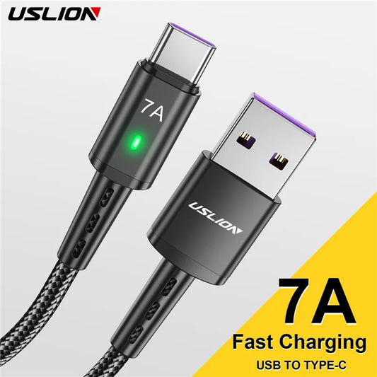 7A USB Type C Cable Wire For Samsung S22 S20 Xiaomi mi 12 Mobile Phone Fast Charging USB C Cable Type C Charger Data Cord Cables San Remo