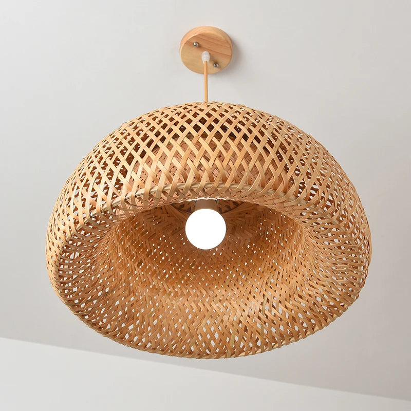 Rattan Pendant Lights Bamboo Lantern Pendant Lamp Hand-Woven Bamboo Lampshades E27 Lighting Fixtures Dining Living Room Decor San Remo Shops