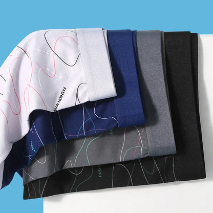 4/8 piezas de calzoncillos tipo bóxer para hombre, estampados convexos en forma de U, cómodos pantalones cortos a la moda para hombre, ropa interior sólida y transpirable, 45-100 kg