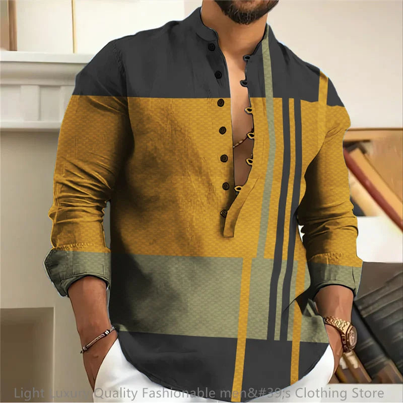 Men's Linen Long-Sleeve Shirt