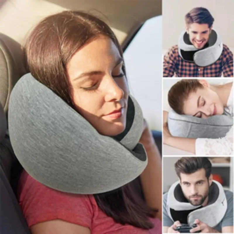 Travel Neck Pillow Durable U-Shape Travel Pillow Memory Foam Non-Distorting Airplane Pillow Protect Cervical Spine Napping San Remo Shops