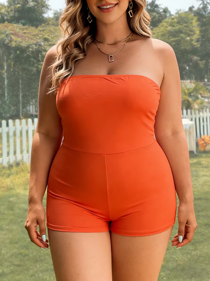 Plus Size Women's Jumpsuit Sleeveless Solid Slim