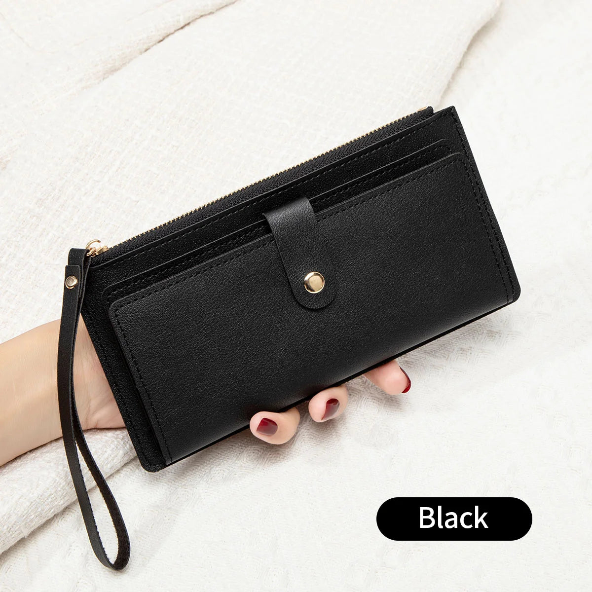 Ultra thin mini PU leather coin purse simple women's long card bag multifunctional handheld credit card holder women's wallet