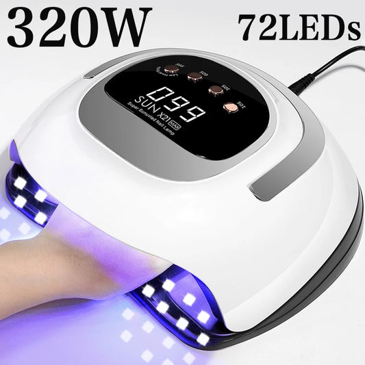 320W 72LEDs Powerful Nail Dryer With Large Touch Screen LED Nail Lamp For Curing All Gel Nail Polish  Professional Drying Lamp San Remo