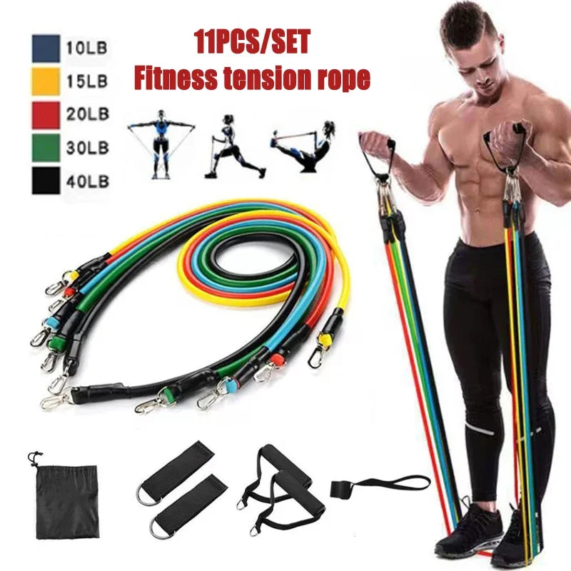 Fitness Training Tension Rope Multi-functional Elastic Yoga Tensioner Resistance Band Strength Training Tension Training Band San Remo Shops