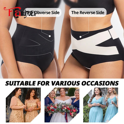 Flarixa Cross Plus Size Shapewear Tummy Control Panties Slimming Briefs High Waist 4XL Hip Lifting Shaper