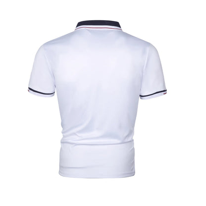 Polo Shirt Solid Cotton Slim Fit Embroidery Short Sleeve  8 Colors