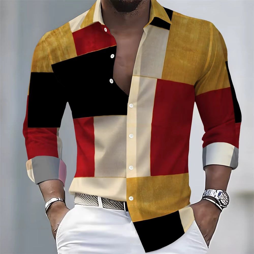 Men's Striped Long-Sleeved Shirt