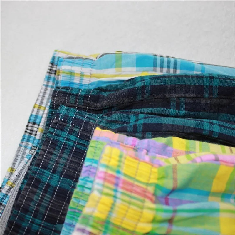 M-XXXXL mens underwear boxers loose shorts Classic Plaid Men Boxer Shorts Mix Colors Trunks Cotton Cuecas Underwear San Remo