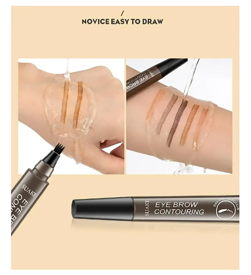 5 Colors Microblading Eyebrow Pen Waterproof Liquid Eyebrow Pencil Long Lasting Eyebrow Tattoo Pen 4 oints eyebrow pen Cosmetics San Remo Shops