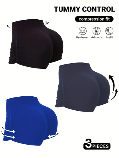 Women's Seamless Yoga Shorts - High Waist Workout Athletic Shorts