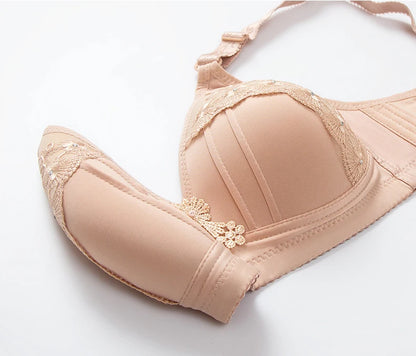 Women's Wireless Push-Up Bra - Comfortable Lace Brassiere