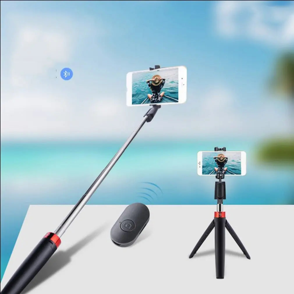 Portable Selfie Stick Phone Tripod with Wireless Remote Extendable Tripod Stand Universal 360 Rotation Live Triangle Bracket San Remo Shops